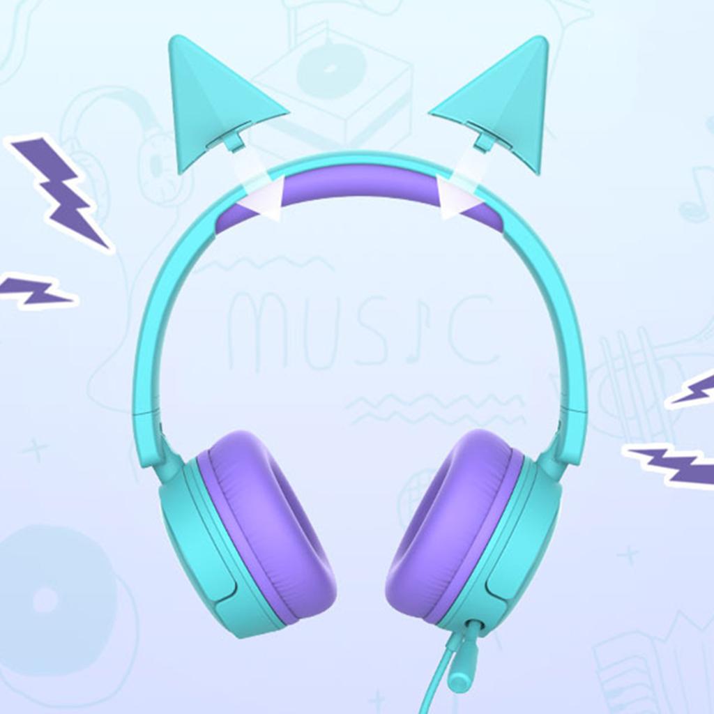 Over-Ear Headset Headphone Adjustable Noise Cancelling Lightweight Purple