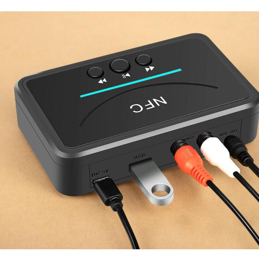 NFC Wireless Bluetooth 5.0 Audio Receiver Adapter for Car Stereo Black