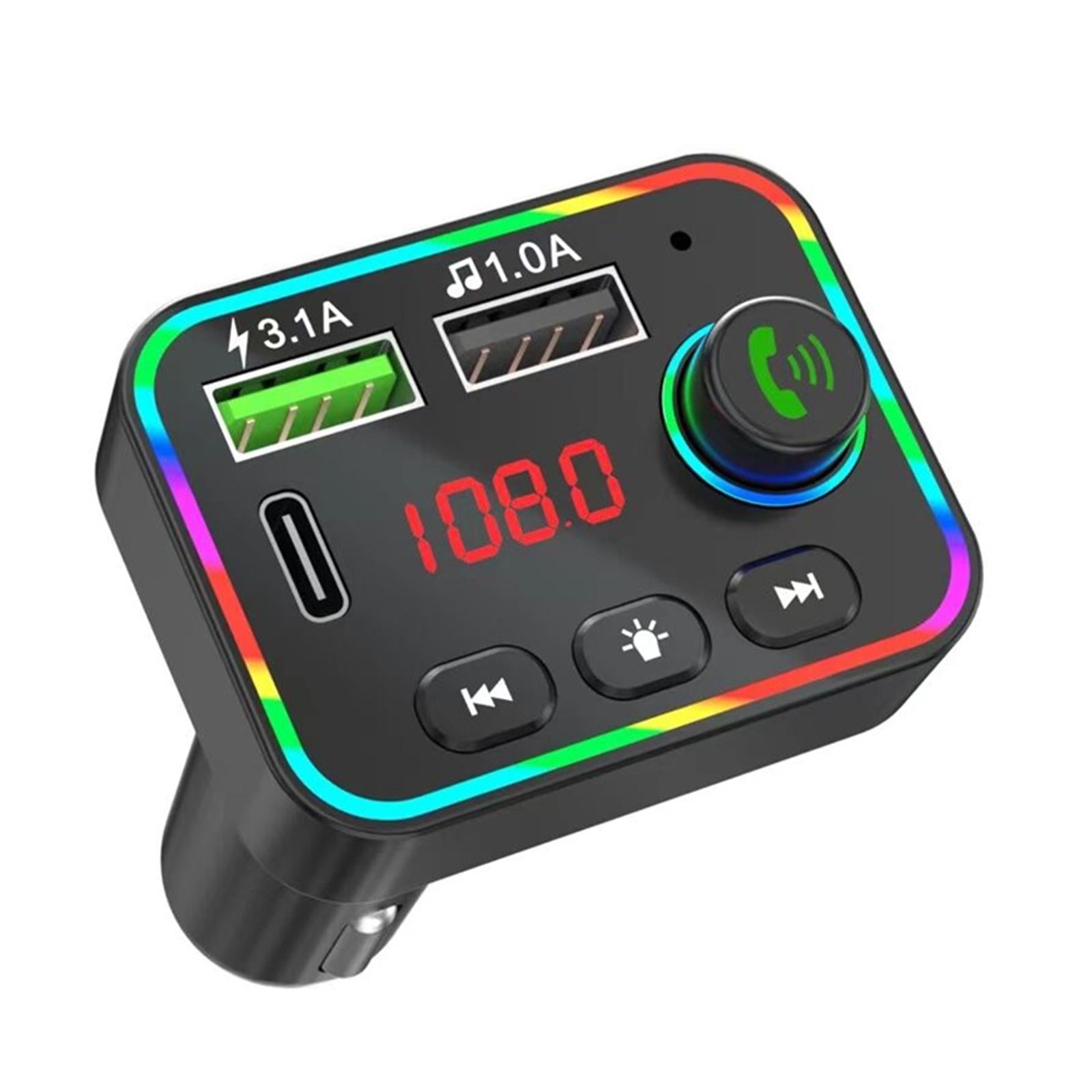 Quick 3.1 Car Charger Adapter FM Transmitter Dual USB Port Digital Display