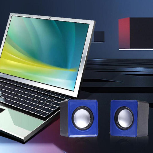 Mini Computer Speakers Stereo2.0 Subwoofer for Home Use Office Tablet  Red
