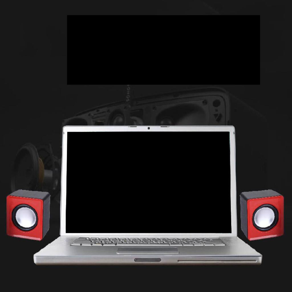 Mini Computer Speakers Stereo2.0 Subwoofer for Home Use Office Tablet  Red
