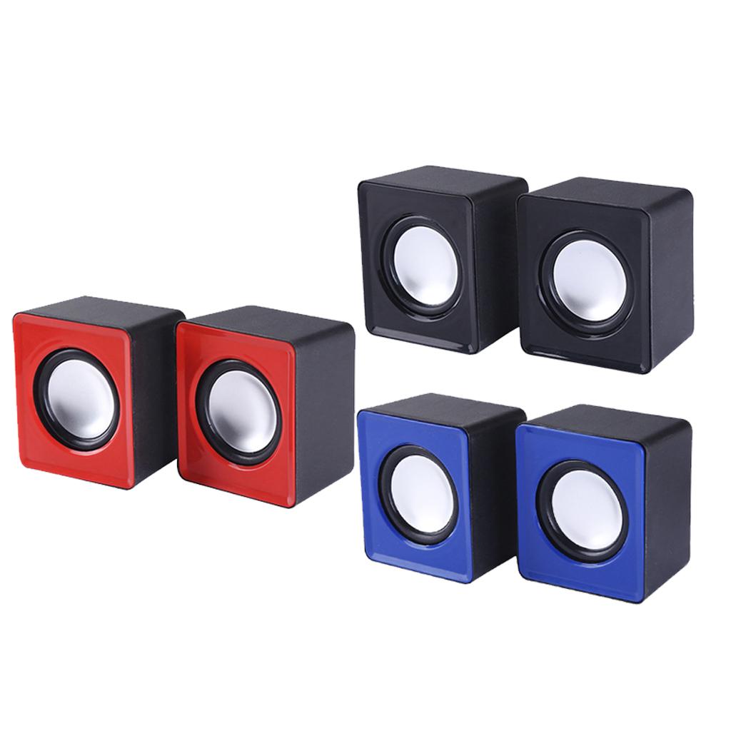 Mini Computer Speakers Stereo2.0 Subwoofer for Home Use Office Tablet  Red