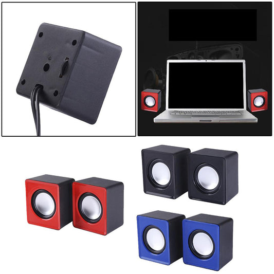 Mini Computer Speakers Stereo2.0 Subwoofer for Home Use Office Tablet  Red