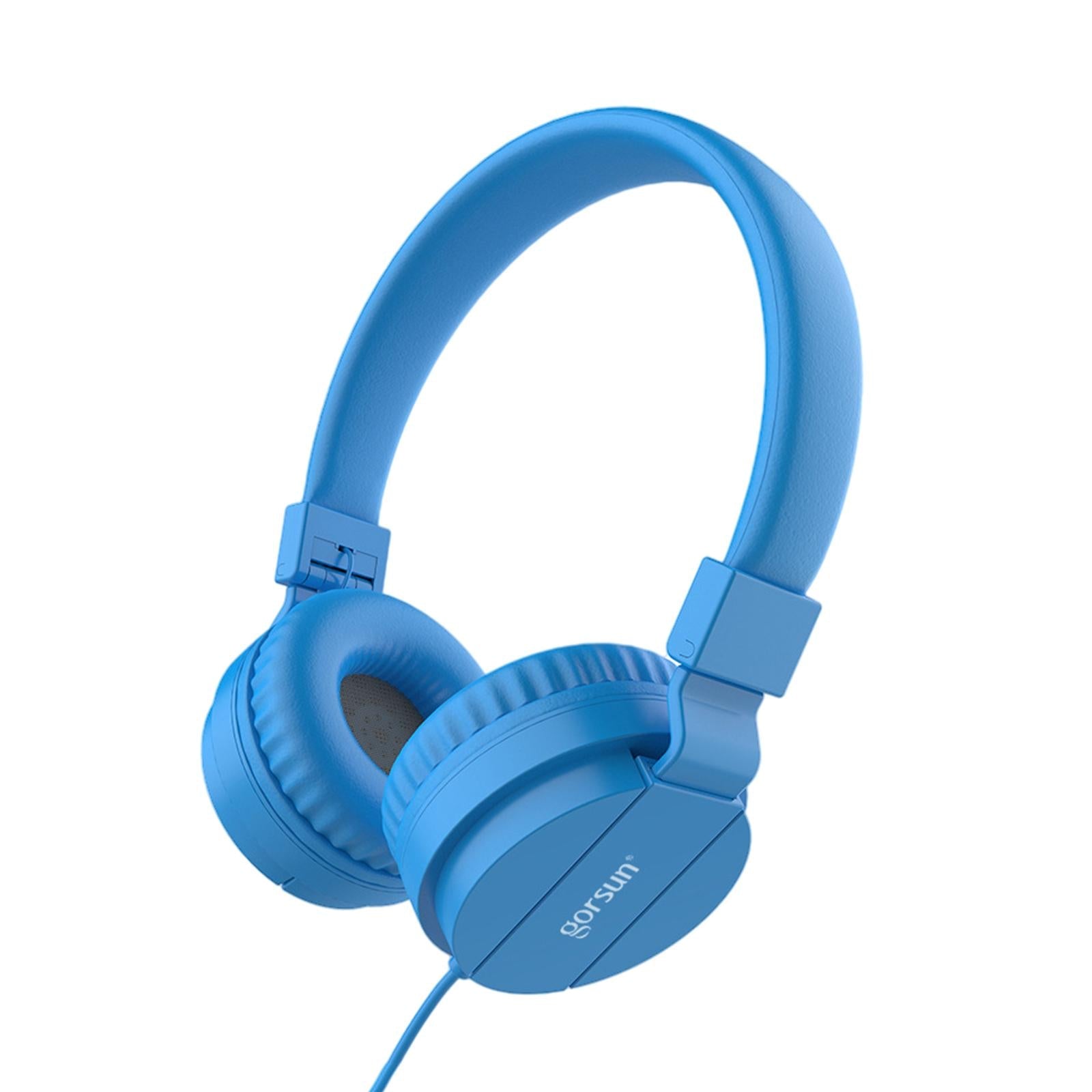 Over-Ear Headphone 3.5mm Foldable for Recording Cellphone Office Comfortable Blue