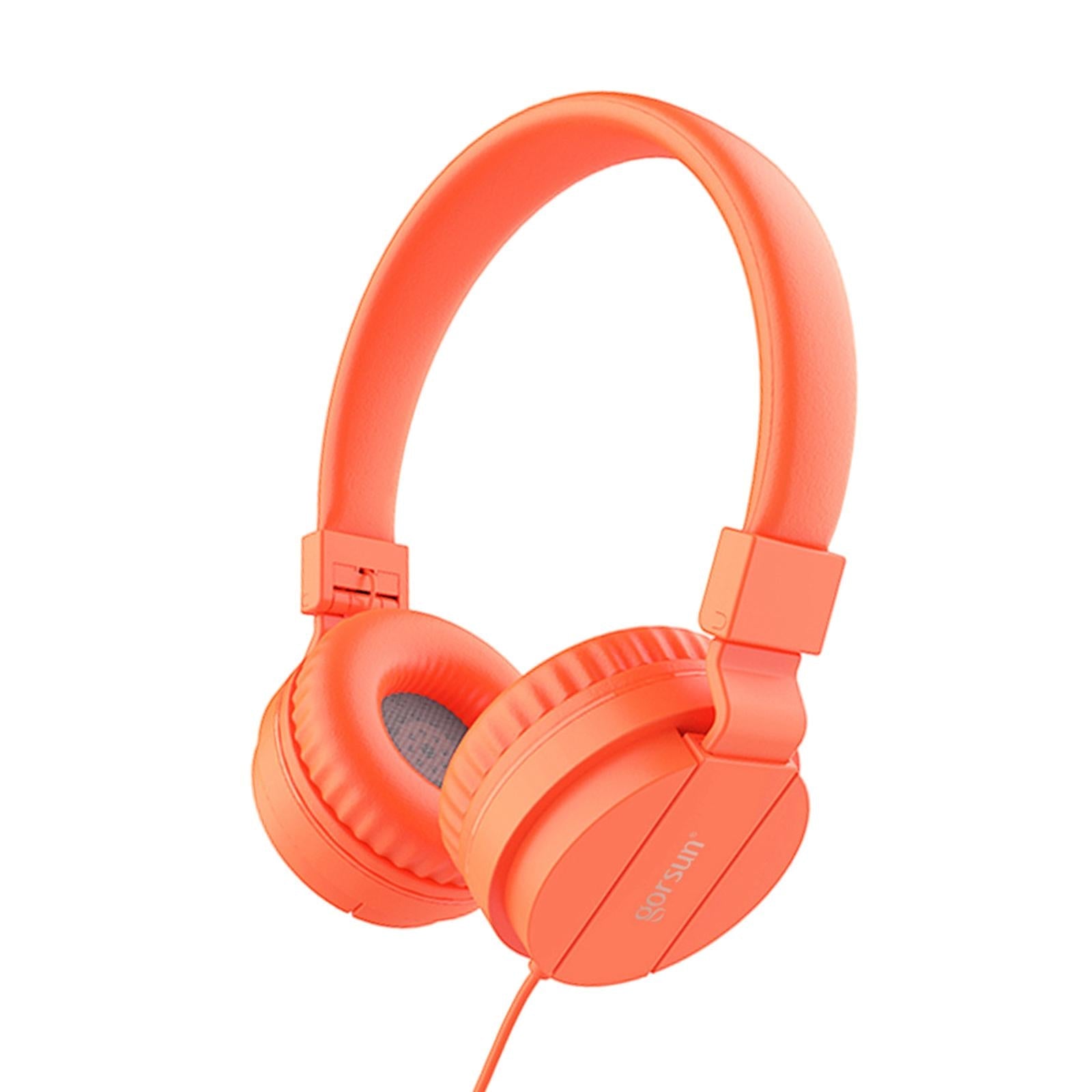 Over-Ear Headphone 3.5mm Foldable for Recording Cellphone Office Comfortable Orange