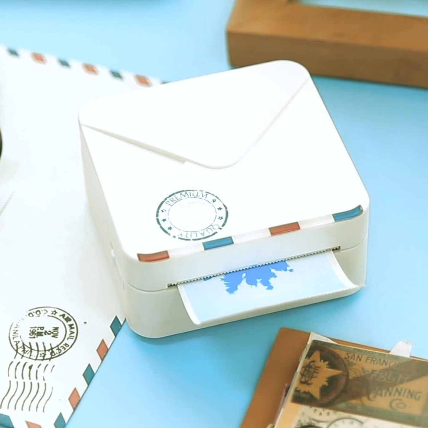 Photo Printer Portable Thermal Printer Smartphone for Study List  White