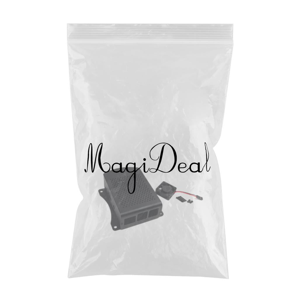 Computer Case Protective Shell for Raspberry Pi4 Lightweight Black with fan