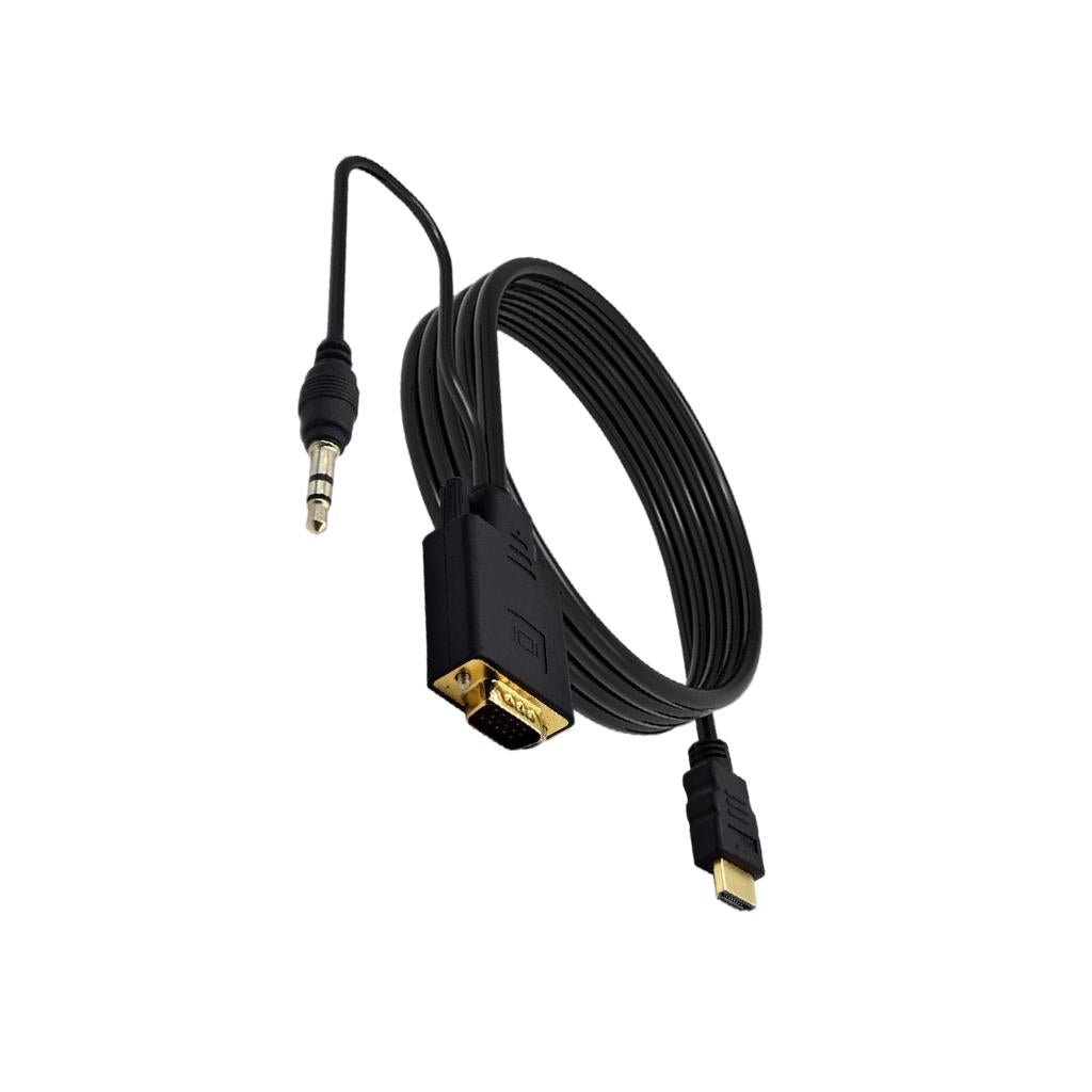 HDMI to VGA Adapter, Video Converter for PC Monitor HDTV With Audio 6Ft