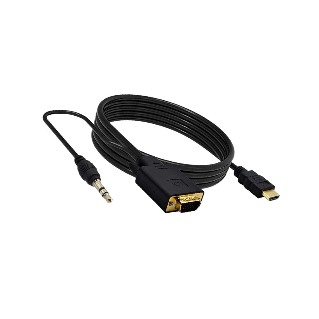HDMI to VGA Adapter, Video Converter for PC Monitor HDTV With Audio 10Ft