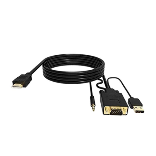 HDMI to VGA Adapter, Video Converter for PC Monitor HDTV Audio+Power 6Ft