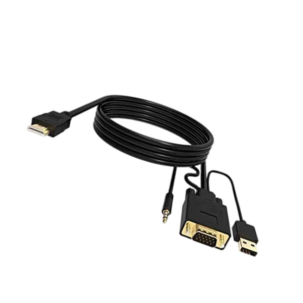 HDMI to VGA Adapter, Video Converter for PC Monitor HDTV Audio+Power 6Ft