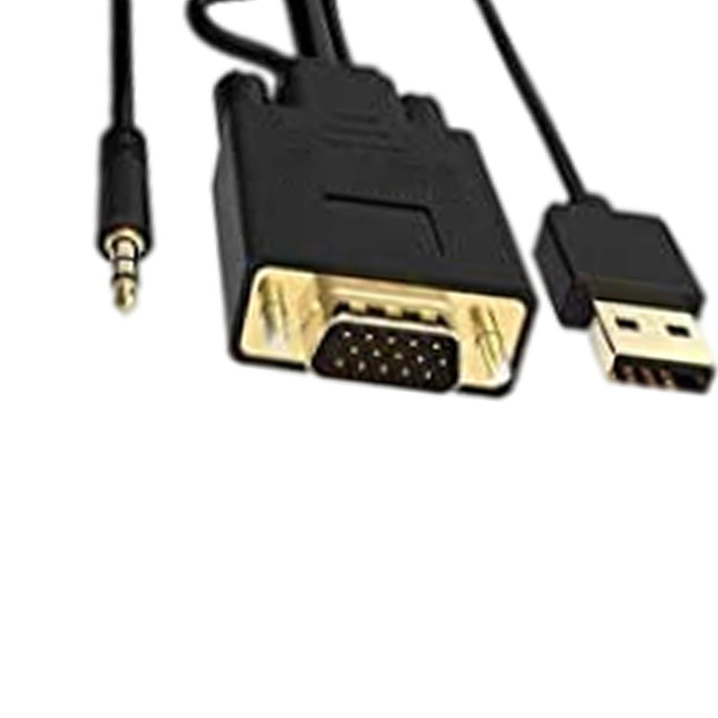 HDMI to VGA Adapter, Video Converter for PC Monitor HDTV Audio+Power 6Ft