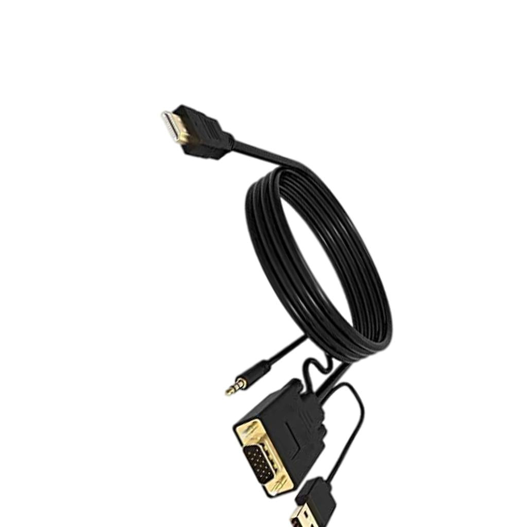HDMI to VGA Adapter, Video Converter for PC Monitor HDTV Audio+Power 10Ft