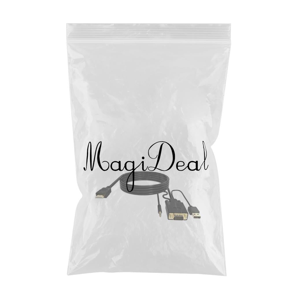 HDMI to VGA Adapter, Video Converter for PC Monitor HDTV Audio+Power 10Ft