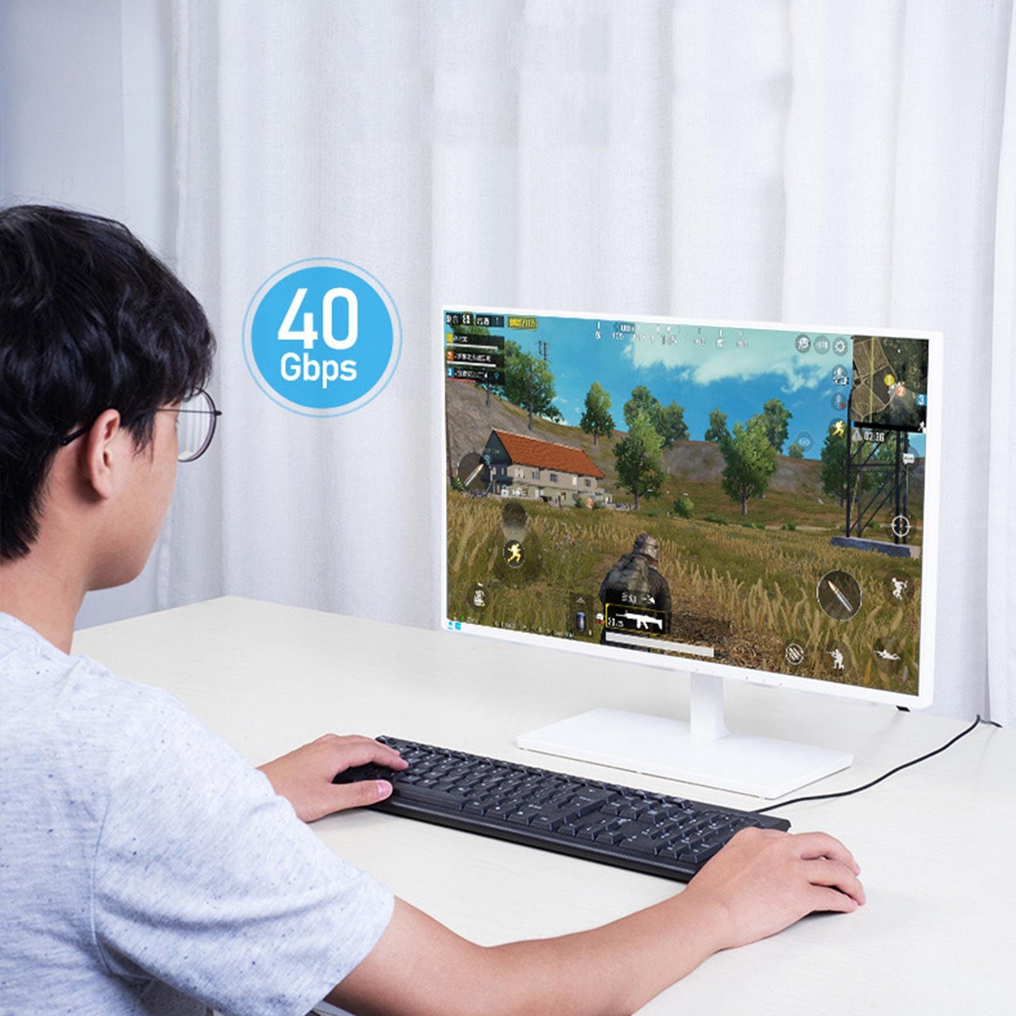 Ethernet Cable 40Gbps 2000Mhz Lan patch Plug and Play for Router Gaming 2m