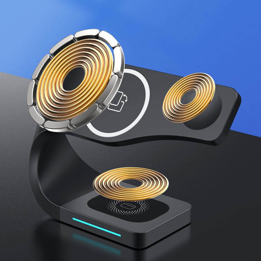 4 IN 1 Wireless Charger Dock Stand For iPhone 12 11 Pro XS MAX XR X 8 Black