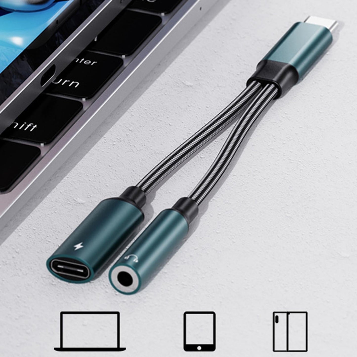 USB Audio Converter Connector for Smart Phones Fast Charging Cord for iPad