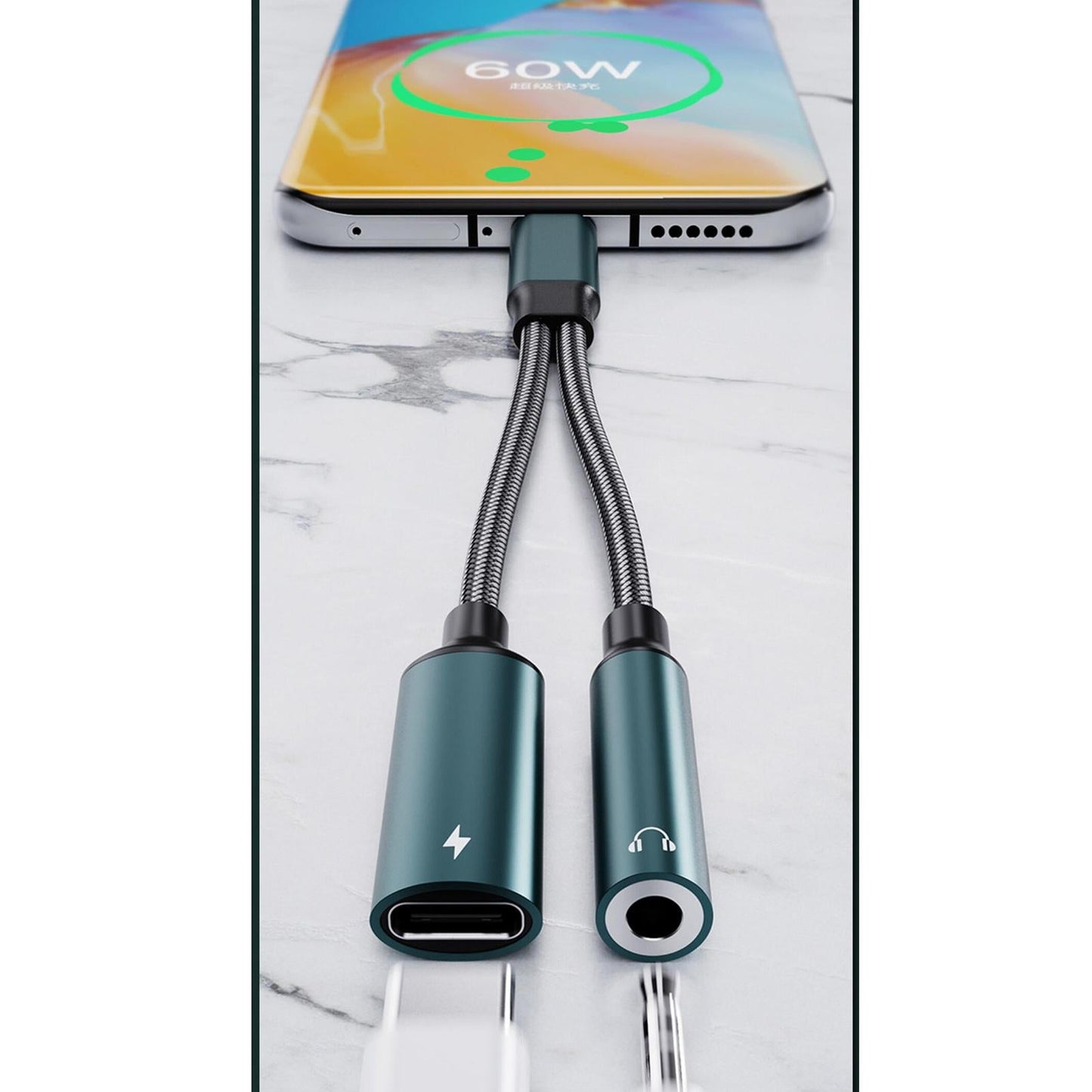 USB Audio Converter Connector for Smart Phones Fast Charging Cord for iPad