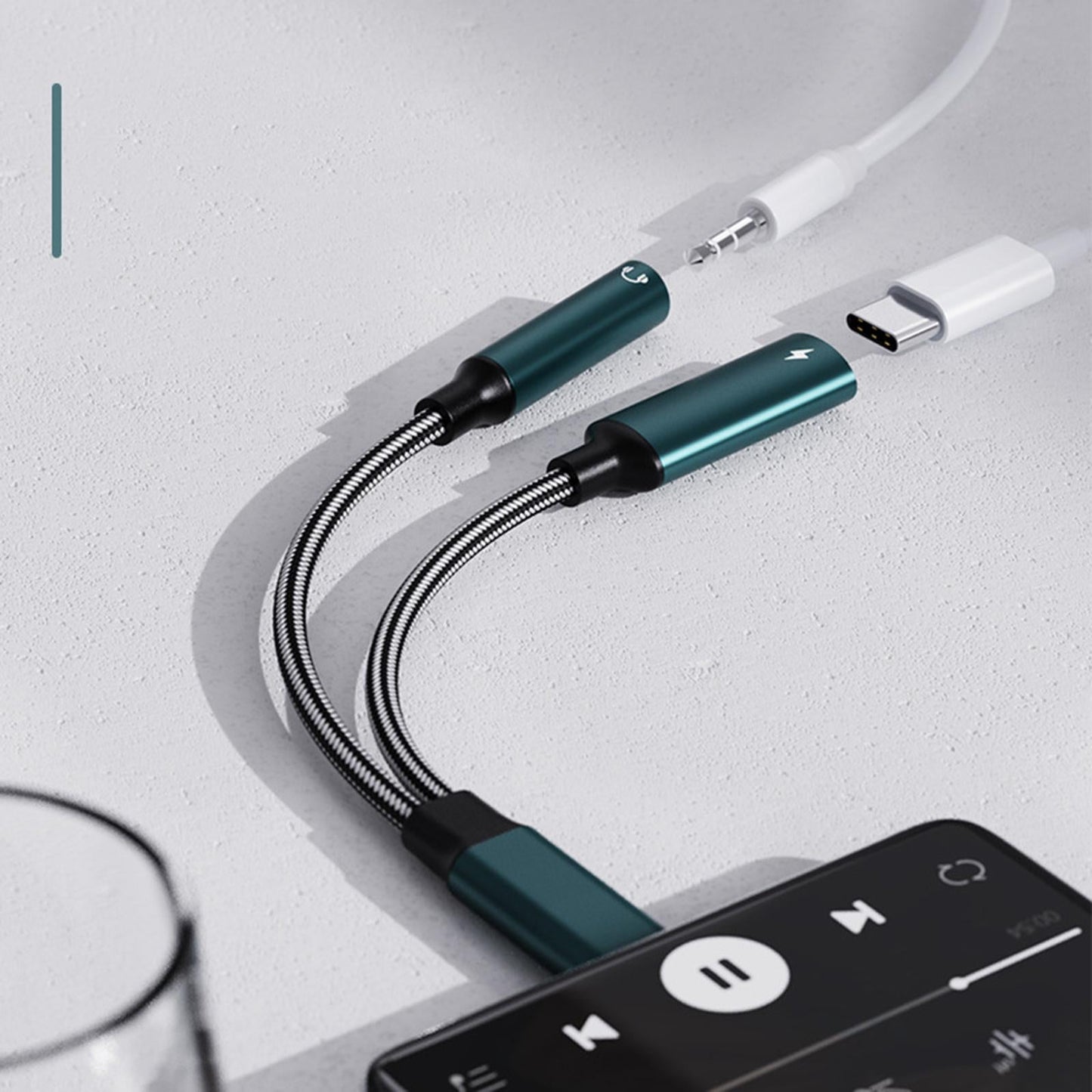 USB Audio Converter Connector for Smart Phones Fast Charging Cord for iPad