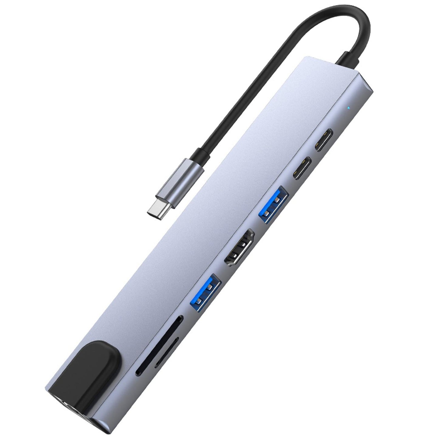 8 in 1 USB C Hub Multiports Adapter 2 USB 3.0 Port for PC Laptop Type C