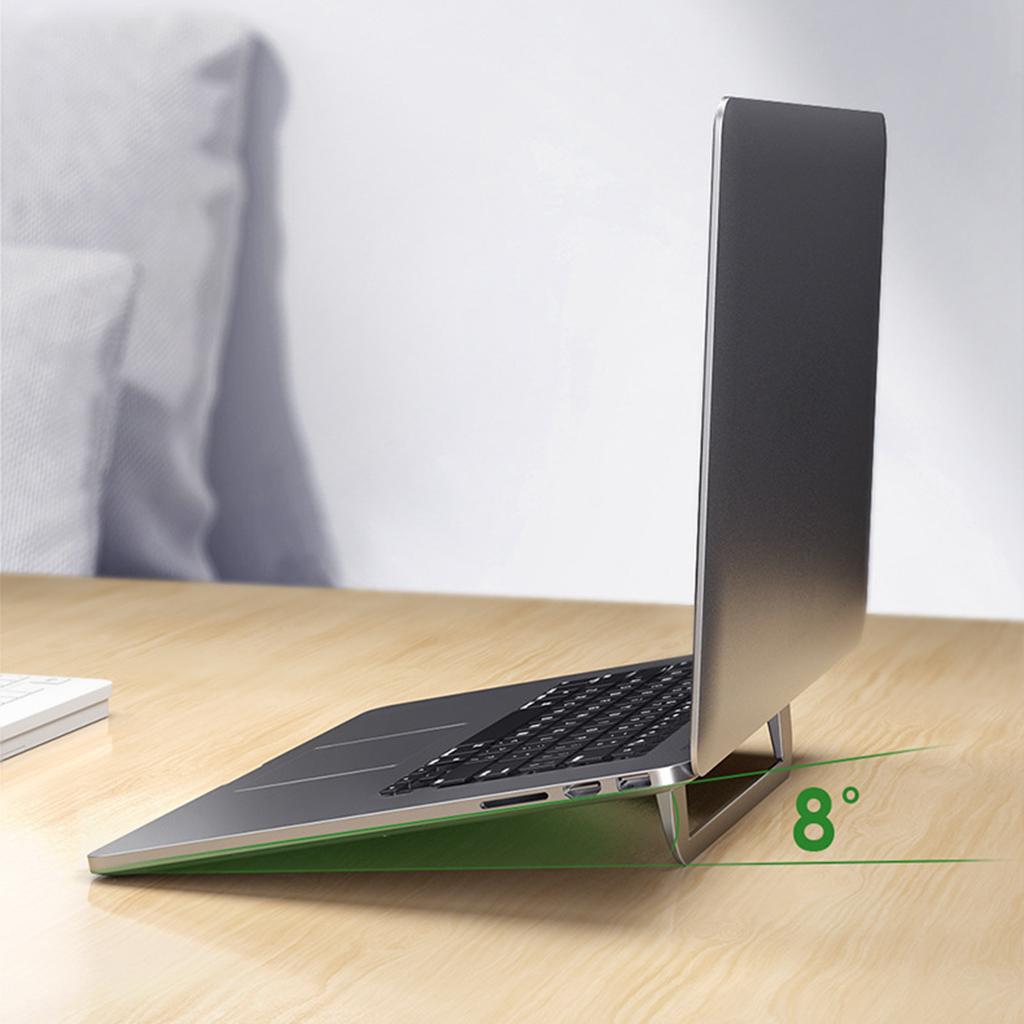 Foldable Laptop Stand Adjustable Height for Typing Cooling Office Use Grey