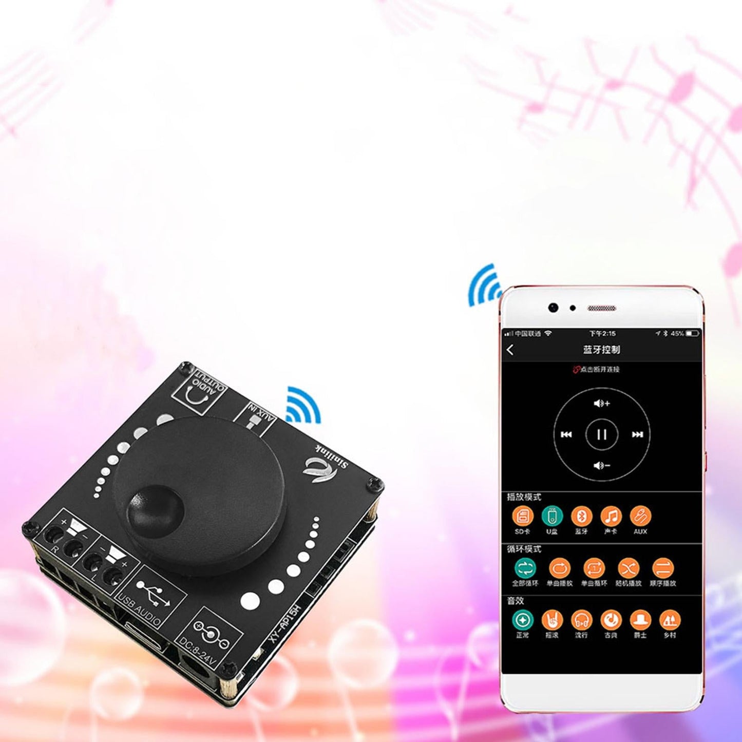 2x20W Digital Audio Amplifier Board AMP 8-24V Circuit for Sound System