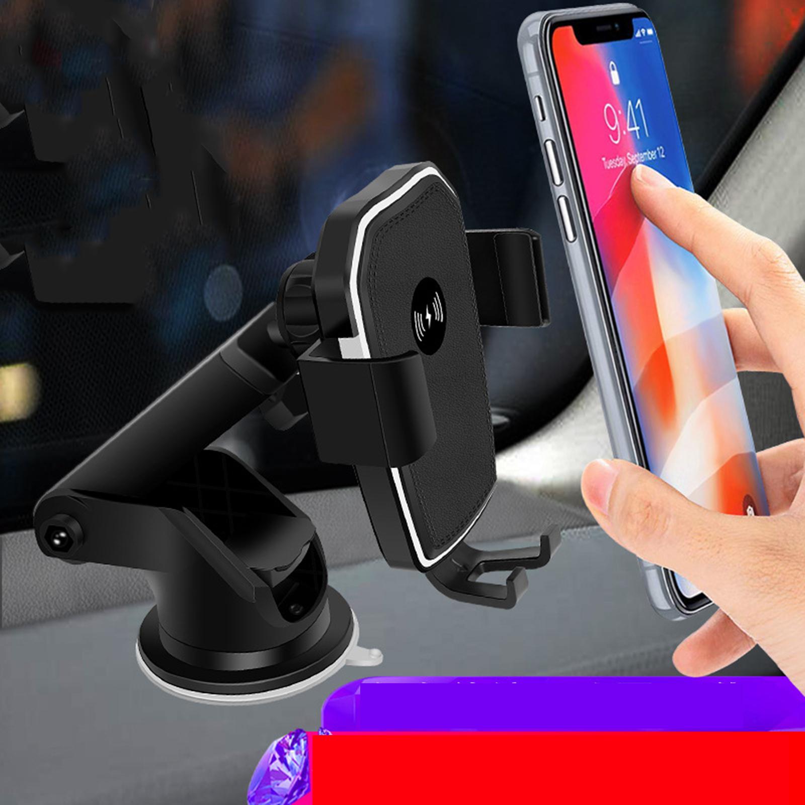 2 in1 Car Charger 10W Fast Charging Car Holder Mount Phone Holder for Phone Black