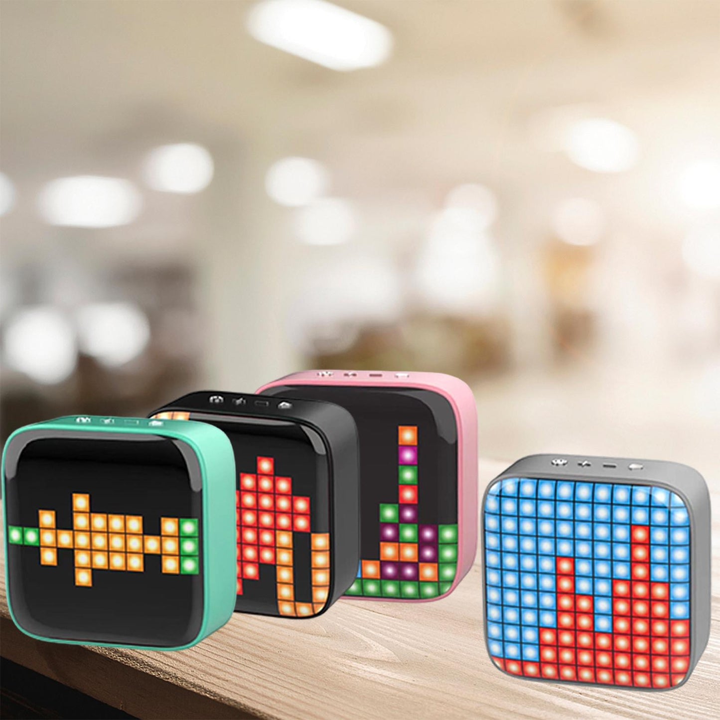 Portable Retro Bluetooth Pixel Art Speaker Outdoor Fashionable Pink