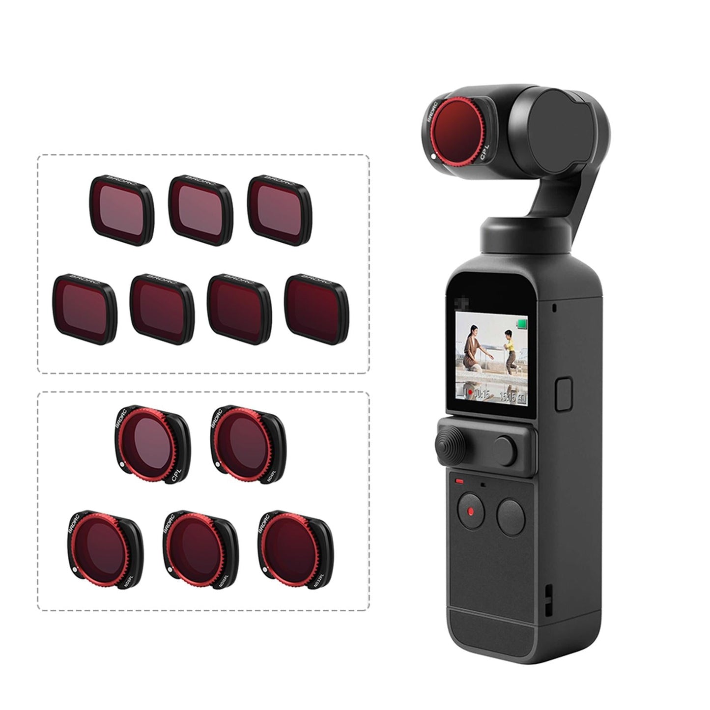 3-pack Lens Filter Kit Replaces for DJI POCKET 2 Metal Frame UV CPL ND8-PL