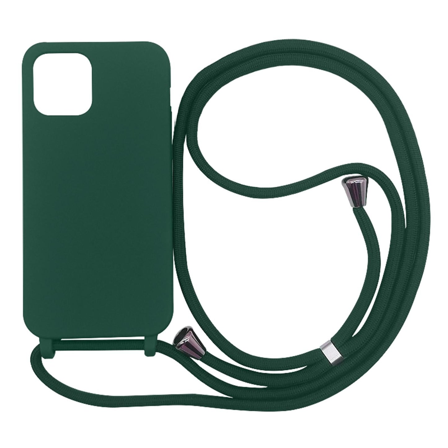 Phone Shell with Lanyard Set for Smartphones for Phone 12Pro Max Dark Green