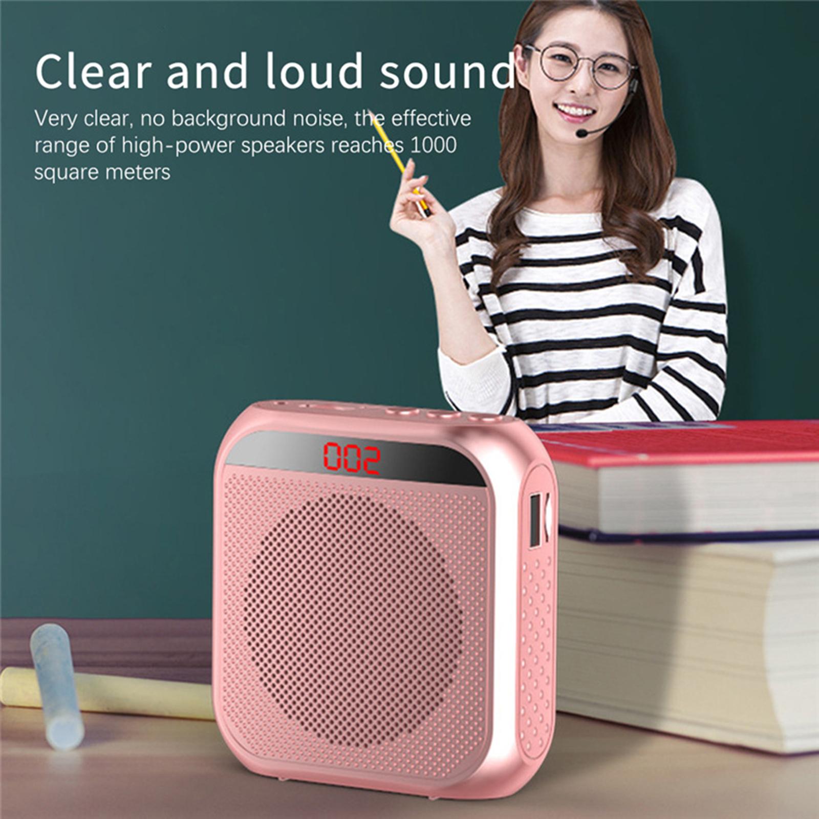 Portable Voice Amplifier Booster Megaphone w/Microphone Headset  White