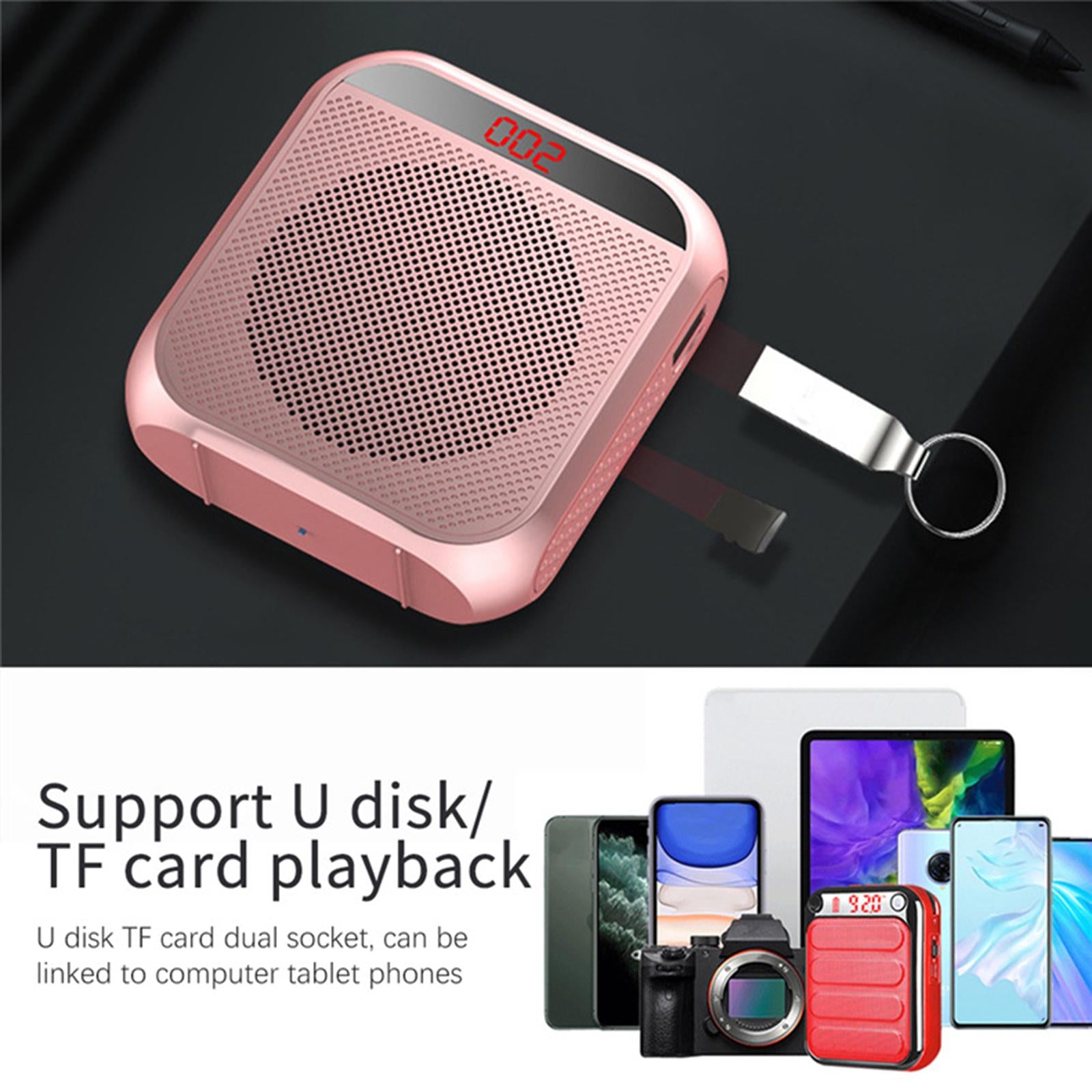 Portable Voice Amplifier Booster Megaphone w/Microphone Headset   Rose Gold