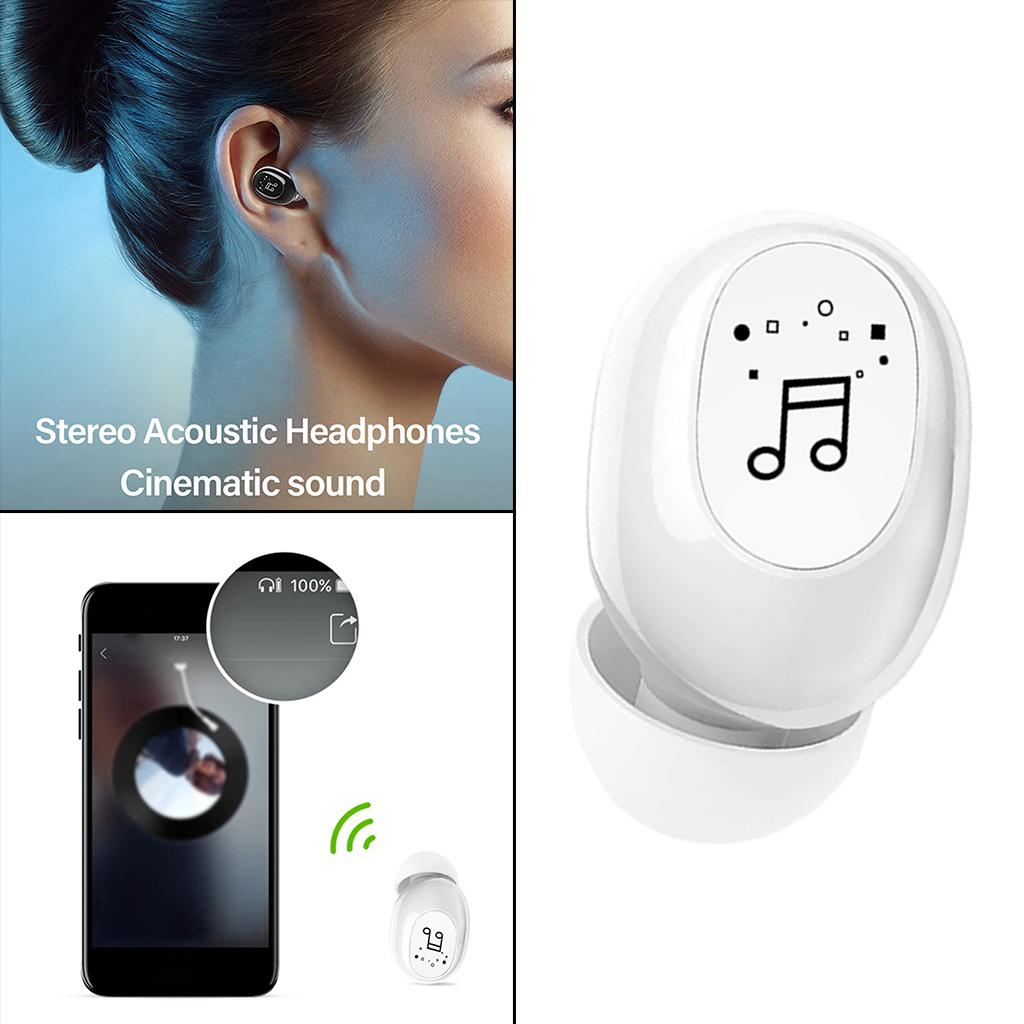 Mini In-Ear Wireless Earphone Headset Touch Control for Phones Hiking White