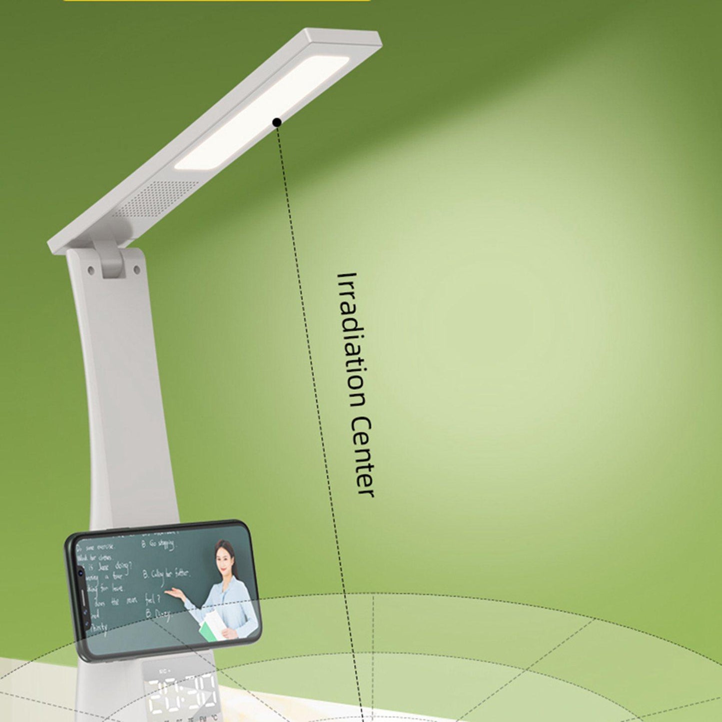Wireless Bluetooth Desk Lamp LED Light Table with Speaker Office  white