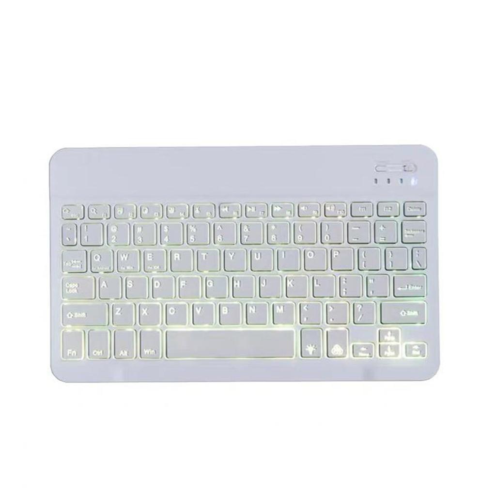 Universal Bluetooth Keyboard With Backlit 7-Colors Tablet  White