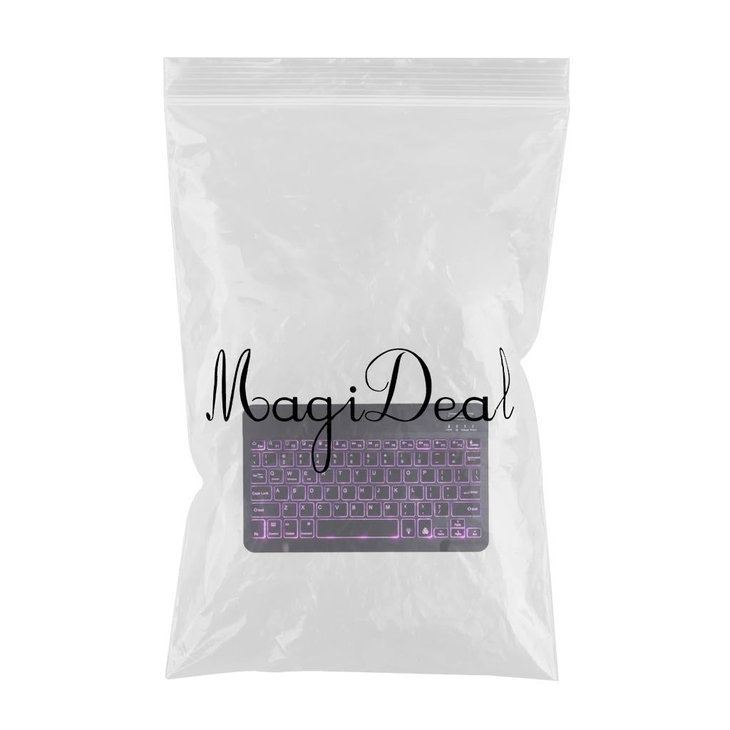 Universal Bluetooth Keyboard With Backlit 7-Colors Tablet  Black