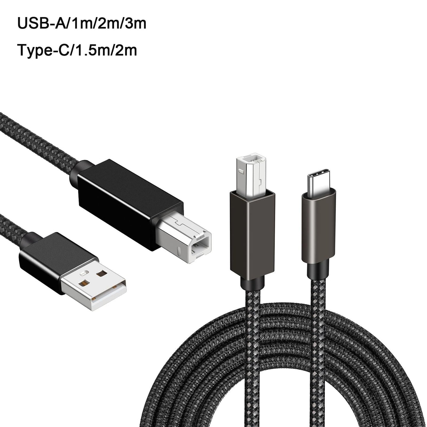 Printer Cable Line A Male to B Male High Speed Cord Black USB2.0 1m