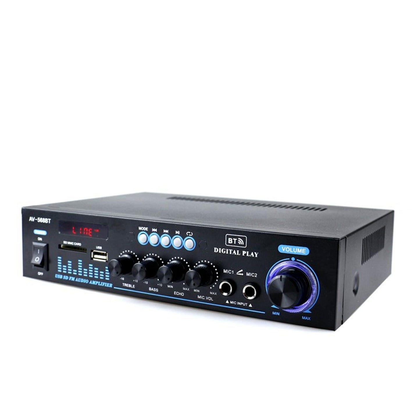 Bluetooth Audio Amplifier with Remote Control for Home Speakers Desktop