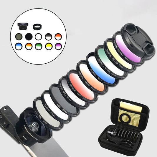 Clip On Moble Phone Lens Set Anti Distortion for Most Smartphones 12 In 1