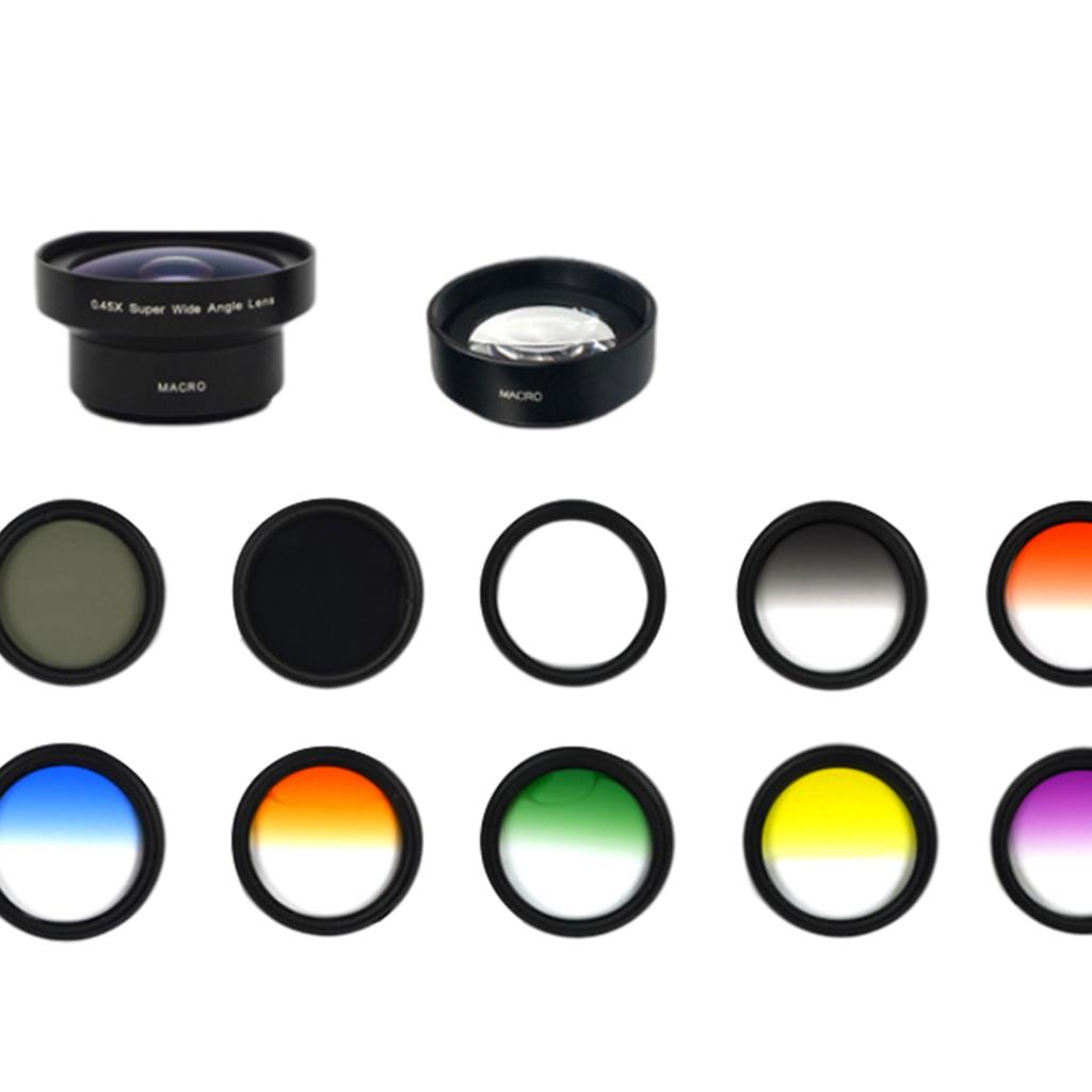 Clip On Moble Phone Lens Set Anti Distortion for Most Smartphones 12 In 1