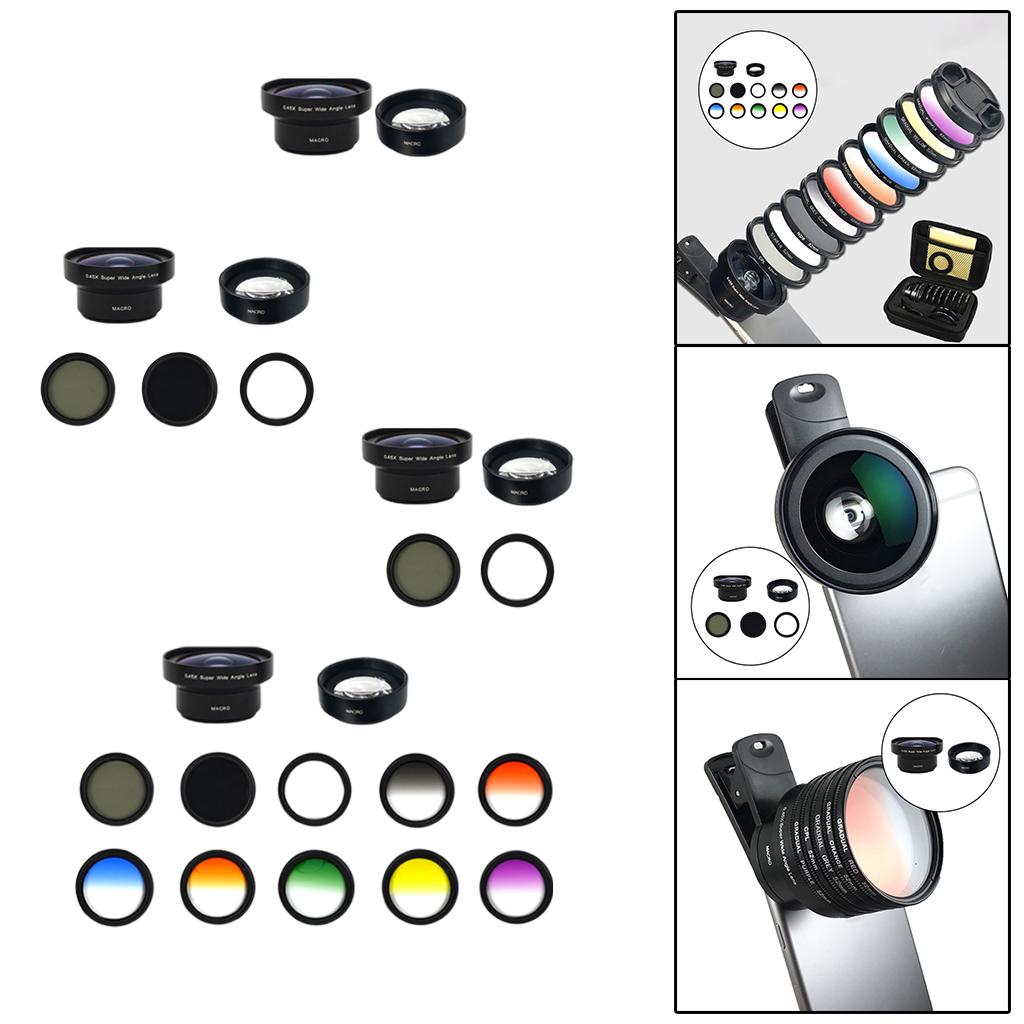 Clip On Moble Phone Lens Set Anti Distortion for Most Smartphones 12 In 1
