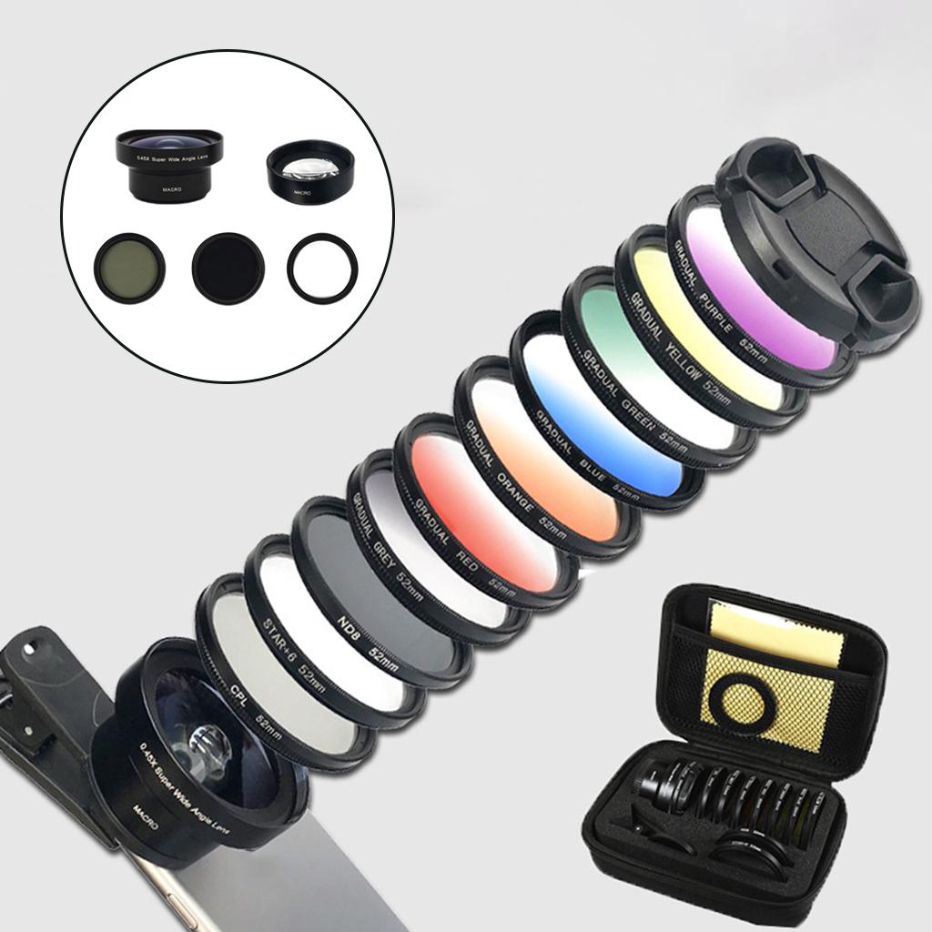 Clip On Moble Phone Lens Set Anti Distortion for Most Smartphones 5 In 1