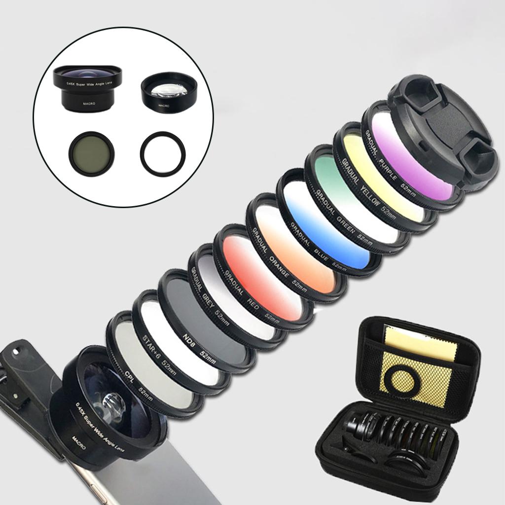 Clip On Moble Phone Lens Set Anti Distortion for Most Smartphones 3 In 1
