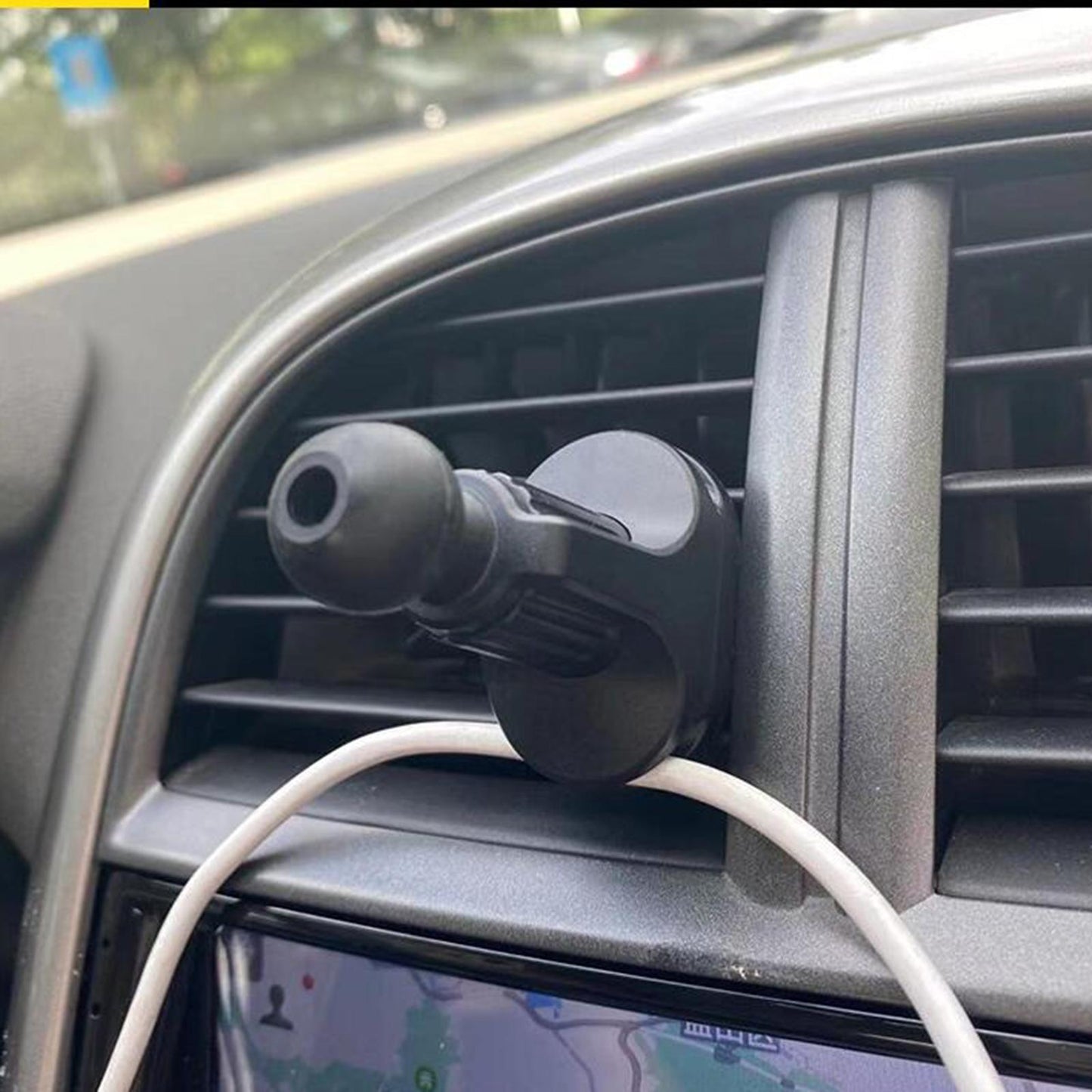 Adjustable Car Air Vent Holder Clip Base with Grips Adjustable 17mm Ball