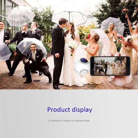360 Camera Panoramic HD Shooting Selfie Wide Videcam for Outdoor cam White