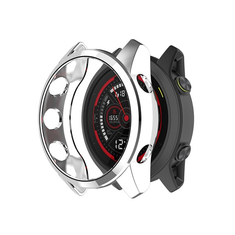 Electroplating Case for Garmin Forerunner745 TPU Smart Watch Protective Frame - Silver