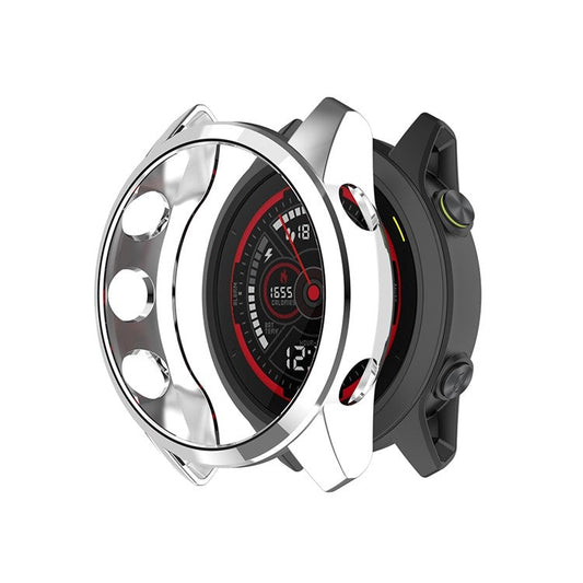 Electroplating Case for Garmin Forerunner745 TPU Smart Watch Protective Frame - Silver