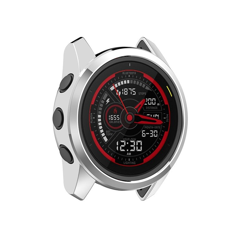 Electroplating Case for Garmin Forerunner745 TPU Smart Watch Protective Frame - Silver