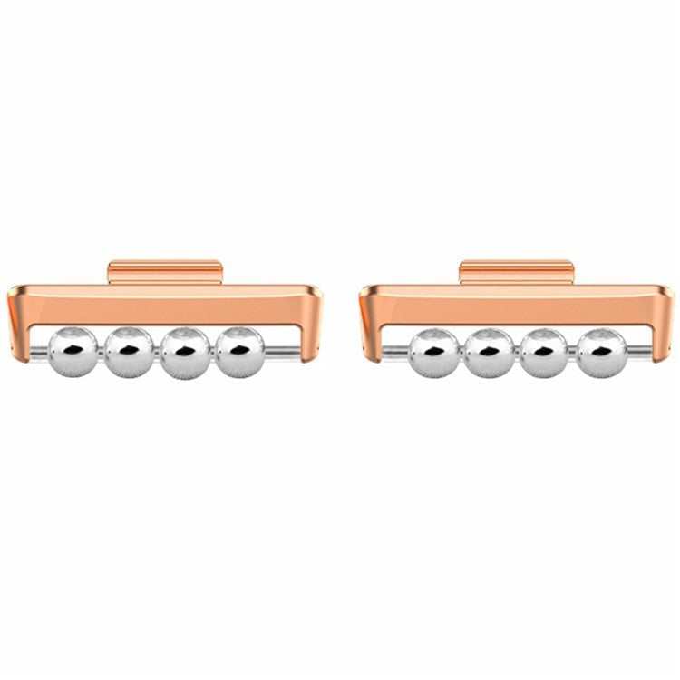 1 Pair for Huawei Watch Fit 3 DIY Watch Strap Connector Beads Design Band Metal Connector - Rose Gold