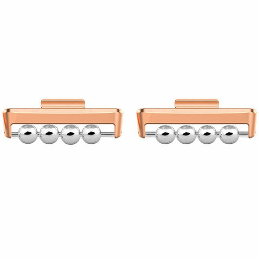 1 Pair for Huawei Watch Fit 3 DIY Watch Strap Connector Beads Design Band Metal Connector - Rose Gold